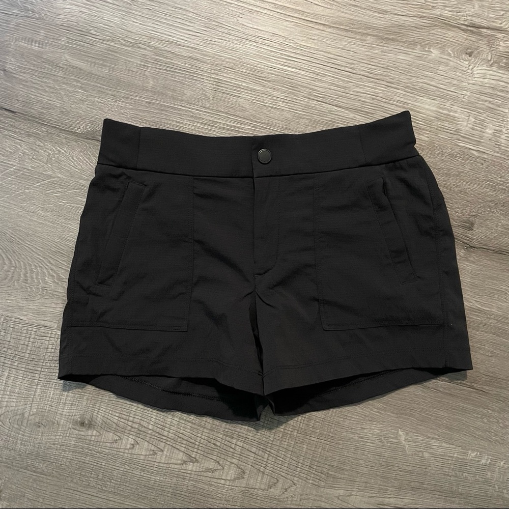 Athleta Black Shorts with Zippered Pockets Nylon and Spandex